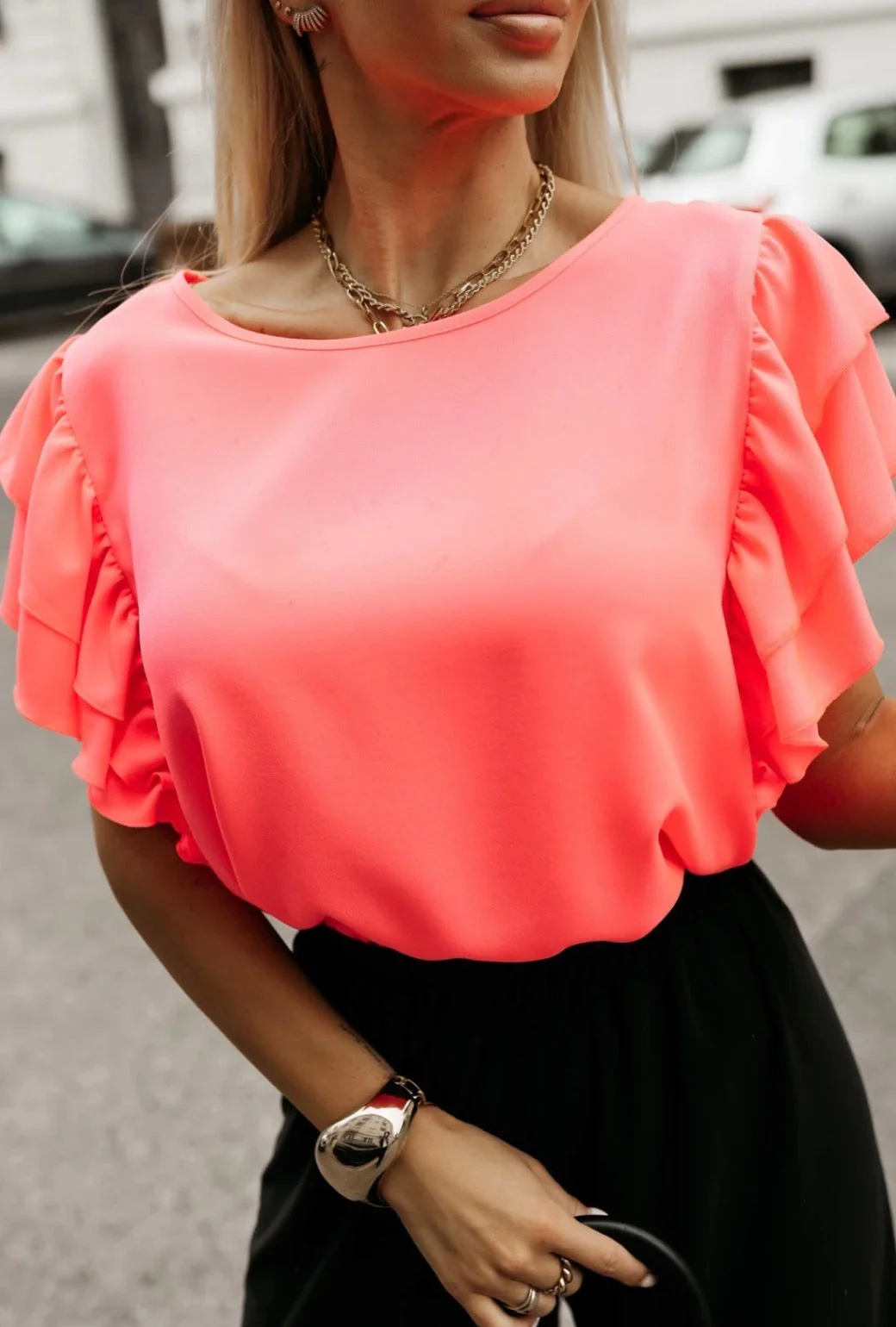 Bluzka Arlisse – Koralowa Delikatność - Image 3