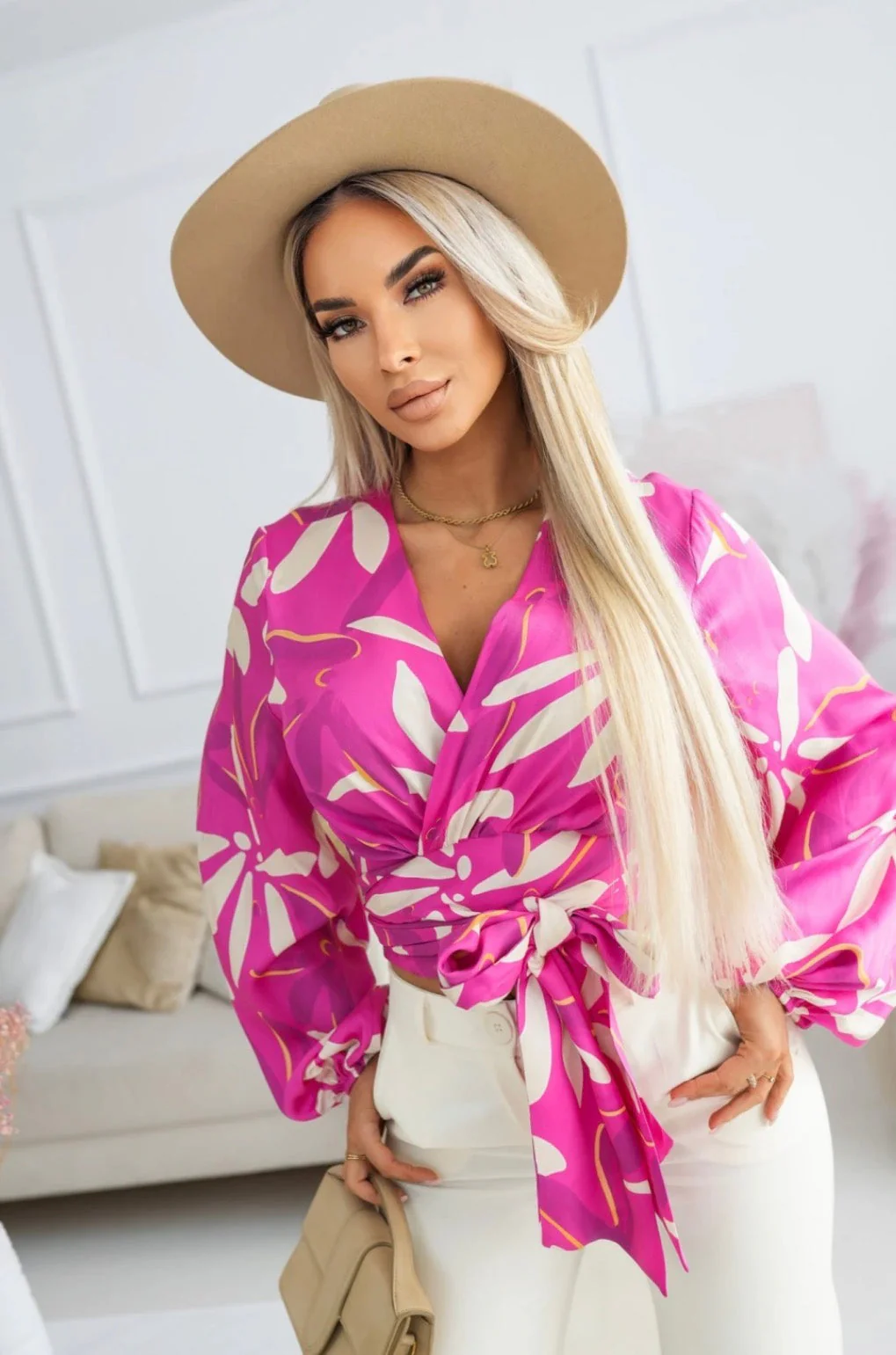 Bluzka Azmira – Różowy Print