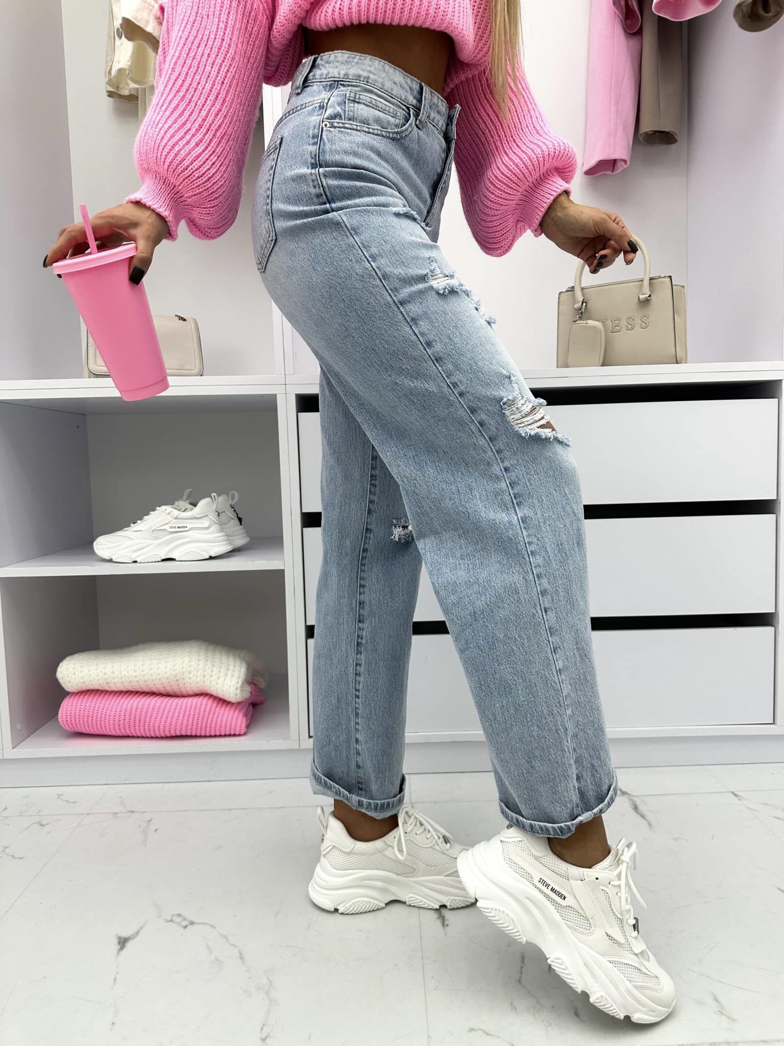 Jeansy Mom Fit – Jasnoniebieskie - Image 2