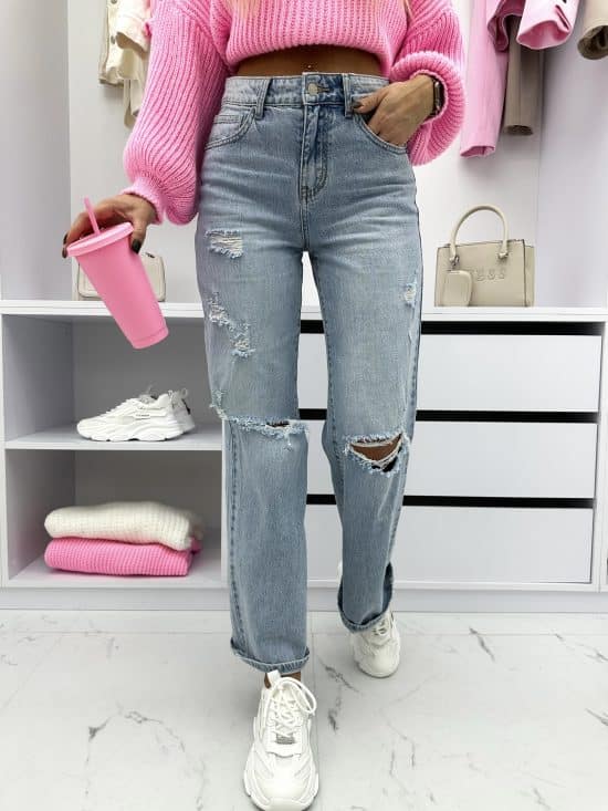 Jeansy Mom Fit – Jasnoniebieskie - Image 3