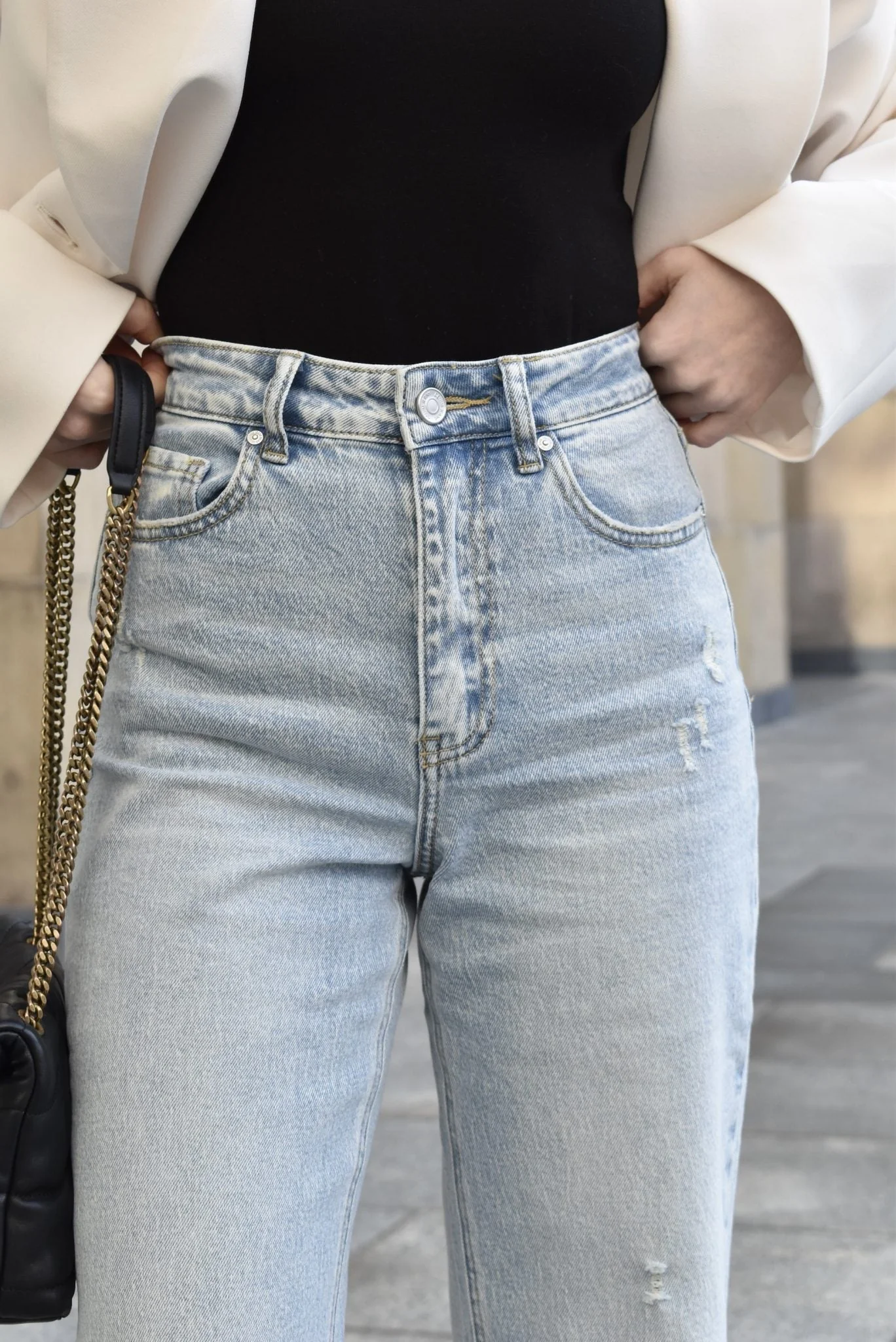 Jeansy Straight Leg – Jasny Denim - Image 3