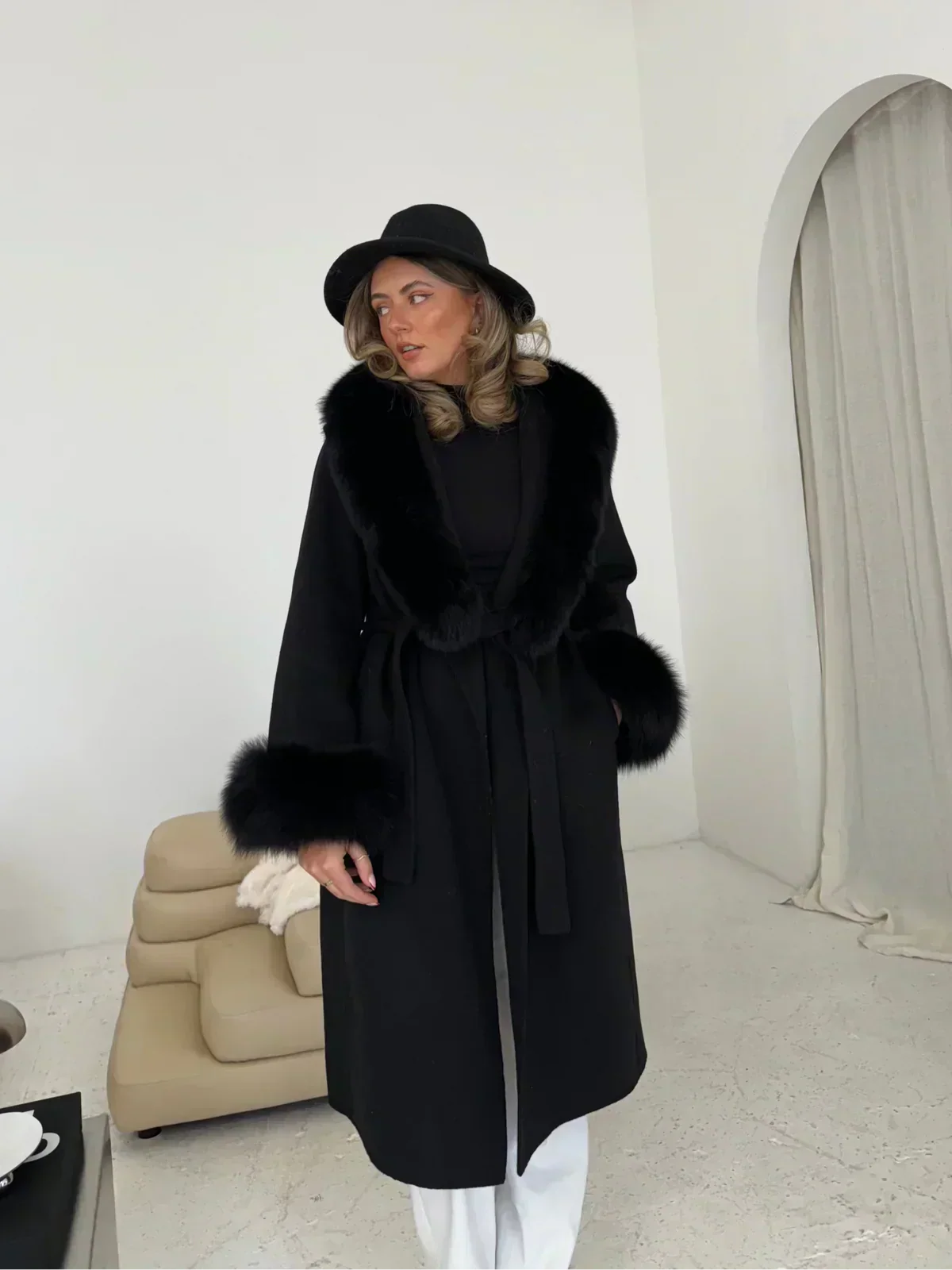 LUNEA LUXE LONG COAT BLACK - Image 2
