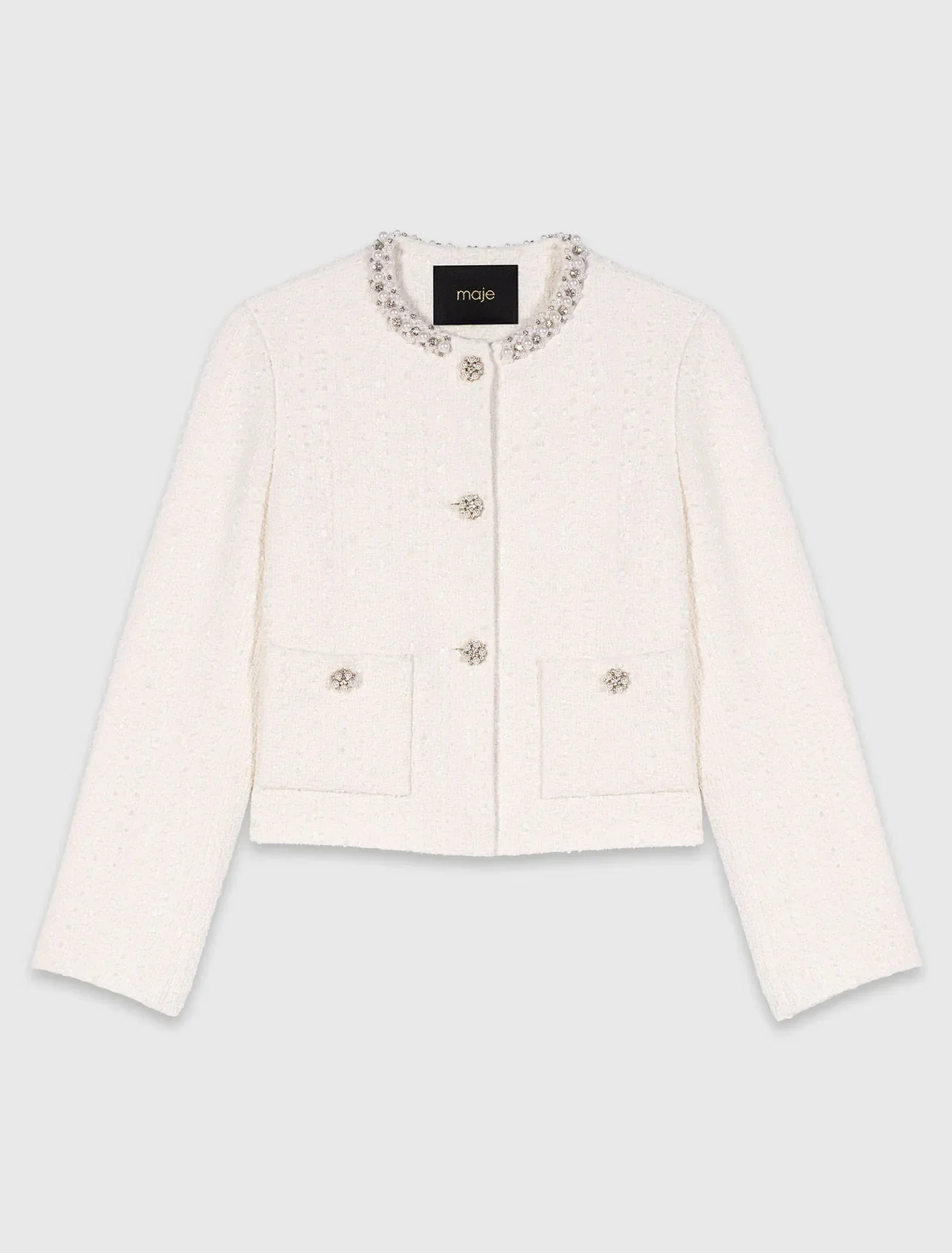 MAJE TWEED PEARL JACKET