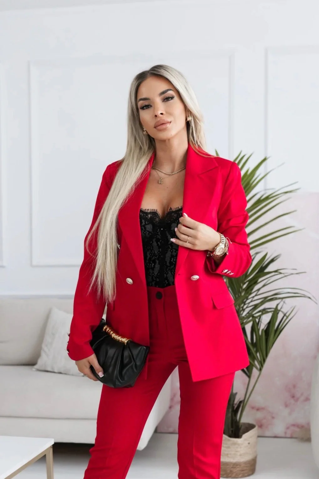 Marynarka Power Chic – Czerwona