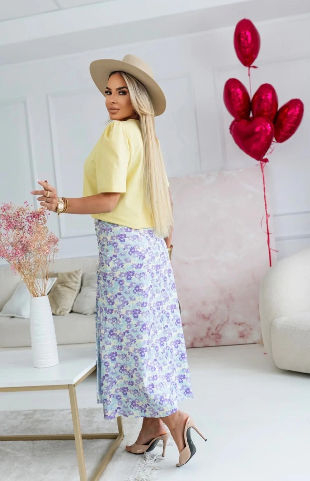 Spódnica Floral Chic – Liliowy Print - Image 3