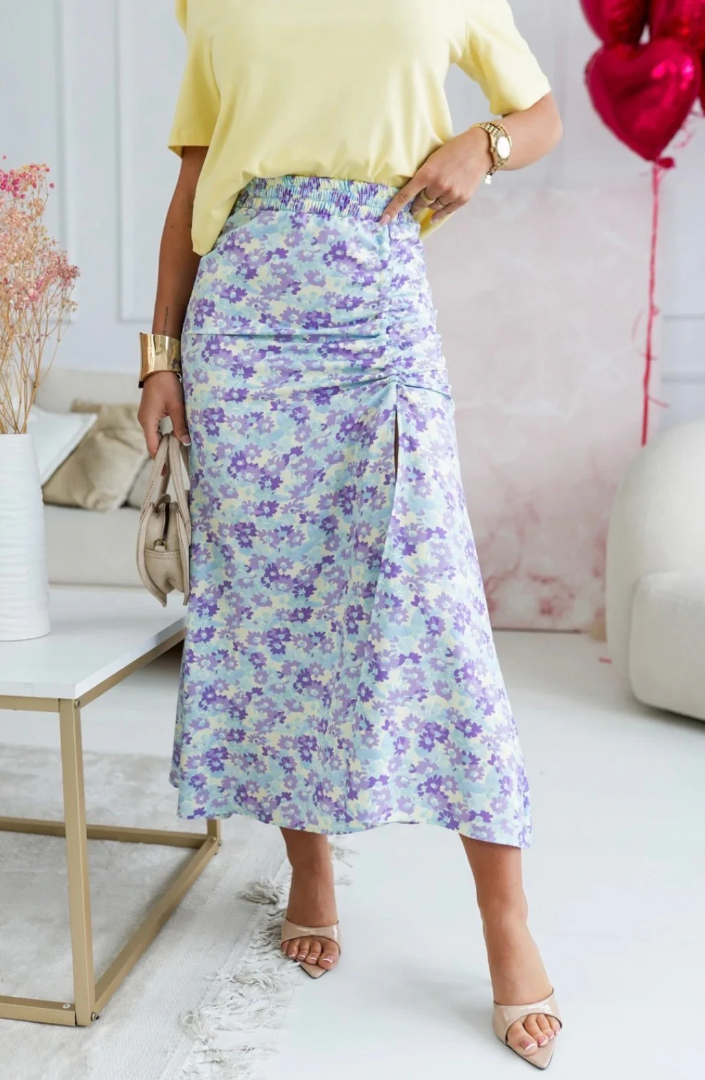 Spódnica Floral Chic – Liliowy Print - Image 4