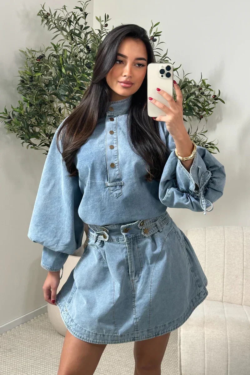 Sukienka Denim Valenne – Jasnoniebieska - Image 2