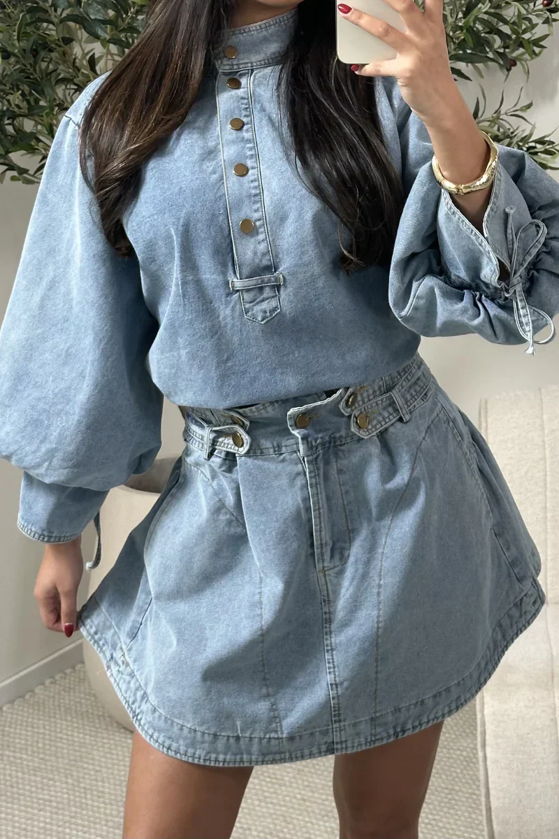 Sukienka Denim Valenne – Jasnoniebieska - Image 3