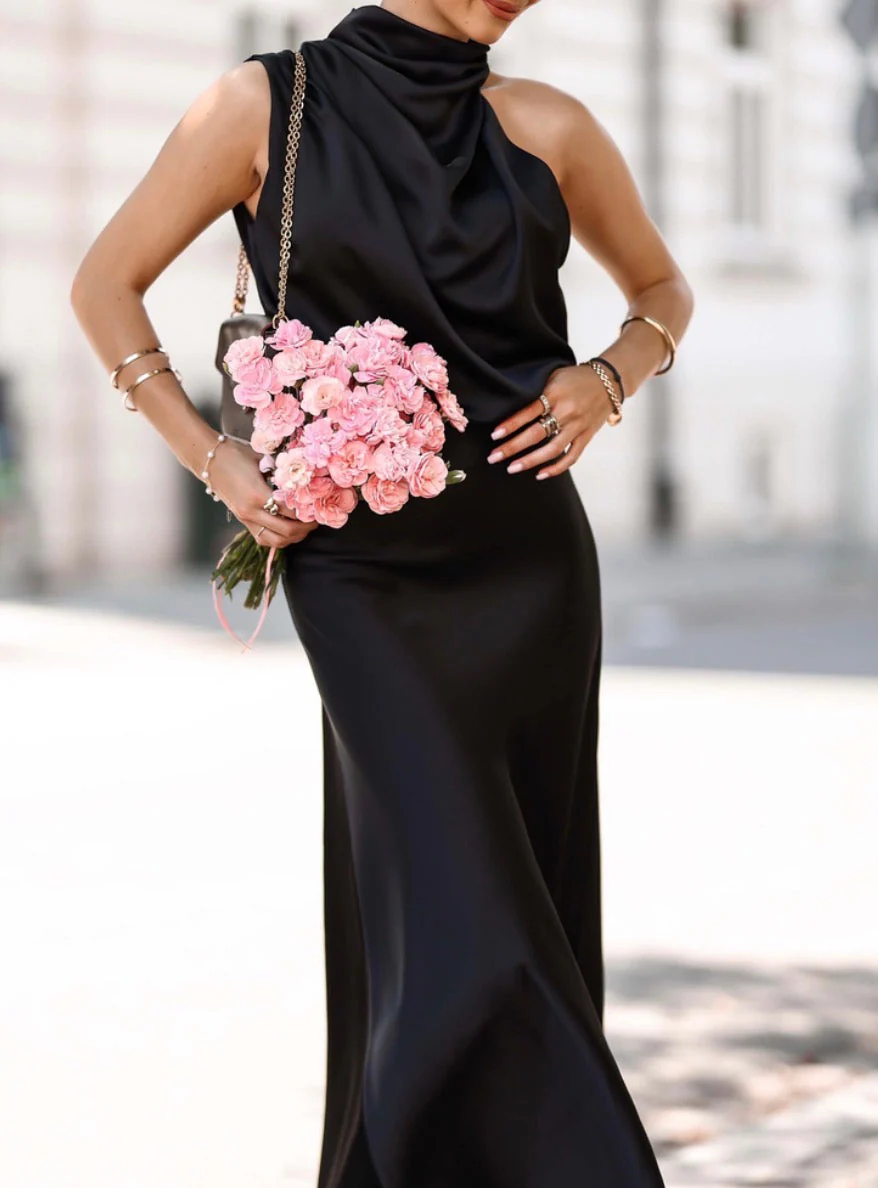 Sukienka Satin Amara – Czarna - Image 3