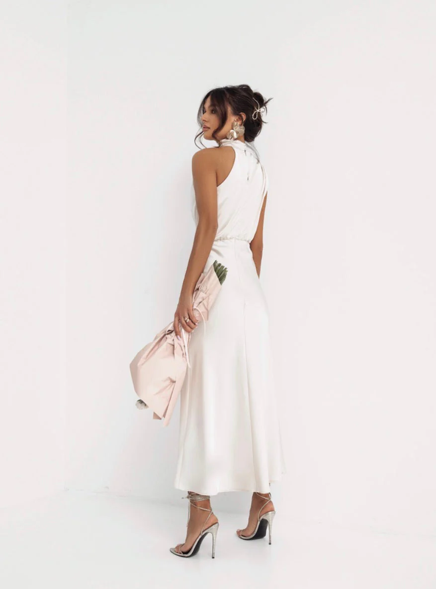 Sukienka Satin Amara – Kremowa - Image 3