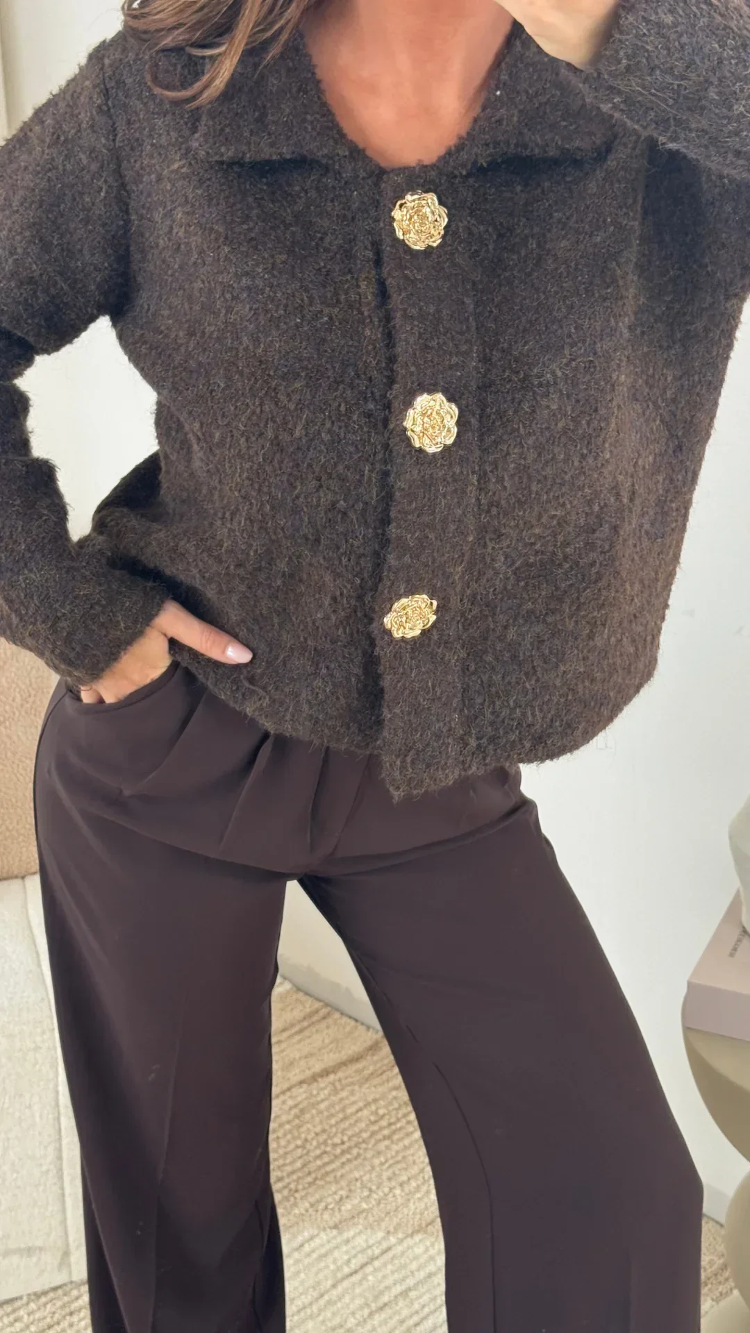 Sweter Amara – Ciemnobrązowy - Image 3