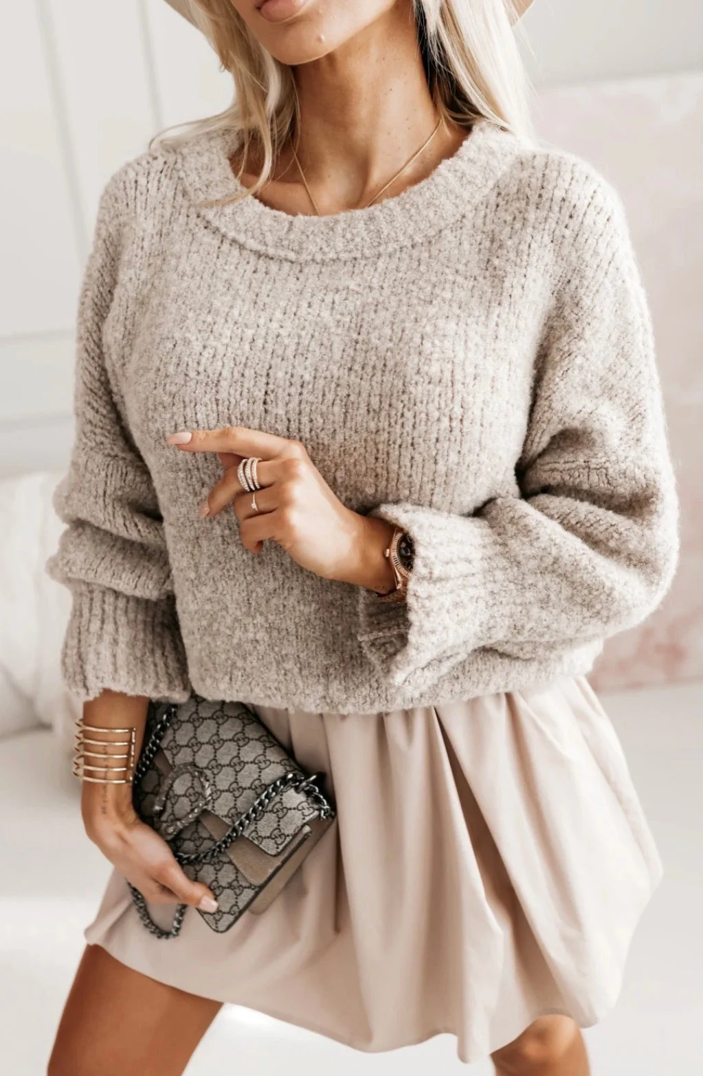 Sweter Soft Touch – Beżowy Melanż - Image 3